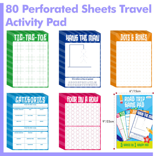 Gethelud five-games-in-one pad, compact travel companion for screen-free entertainment.
