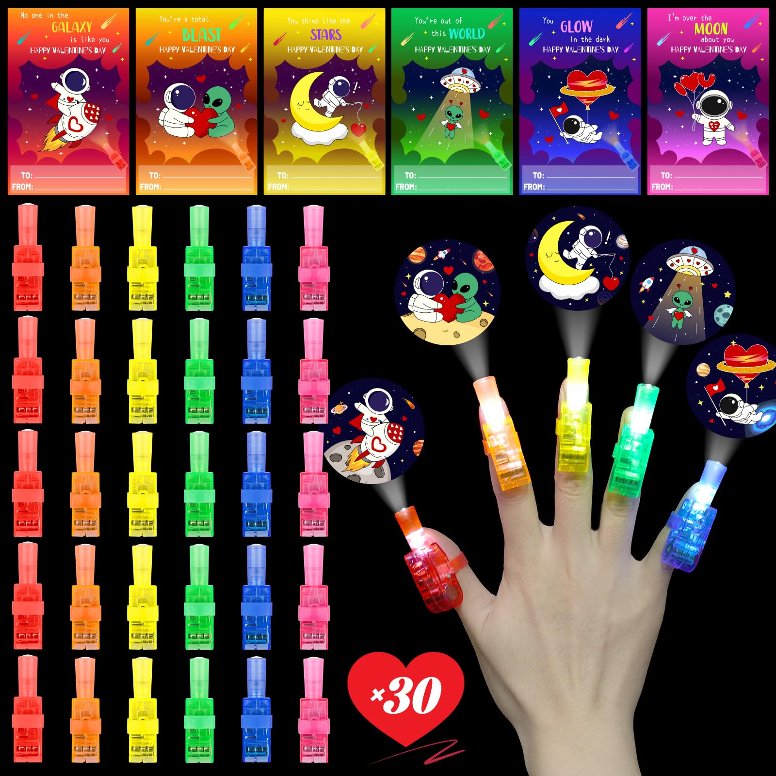 GEWUJATOP finger light rocket design glows vividly for party favors and celebrations.