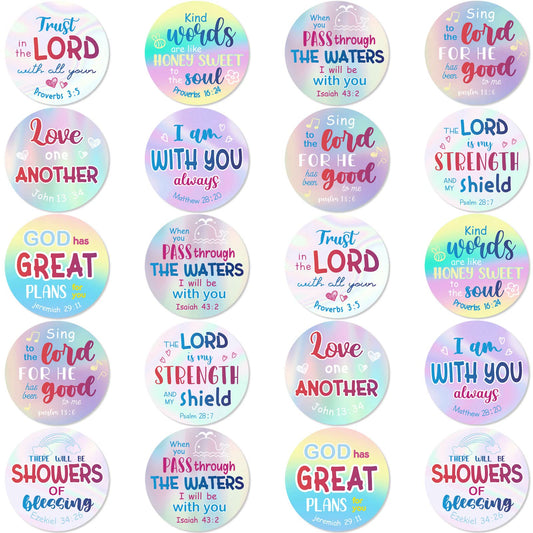 Geyee rainbow-style round prayer stickers for kids, ideal for crafts and classroom decor.