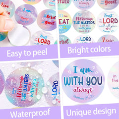Geyee adhesive faith stickers, easy to distribute at events.