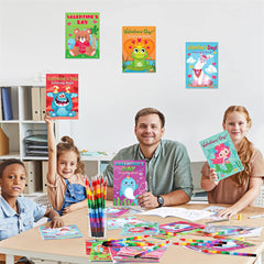 Geyee party-favor idea with Valentine coloring books for gifts.