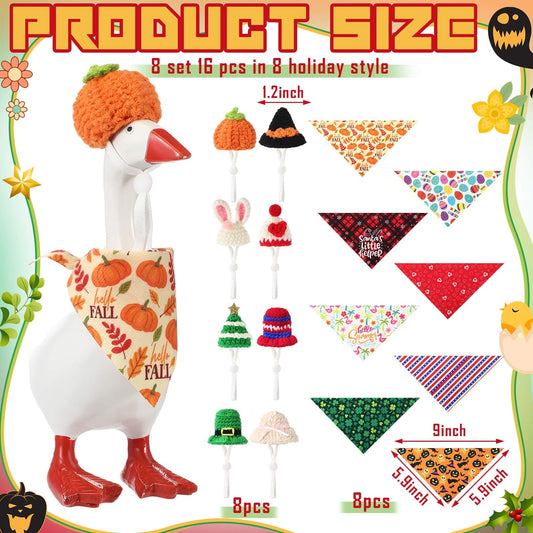 Geyoga 8-set goose bibs add seasonal charm to your desk goose display.