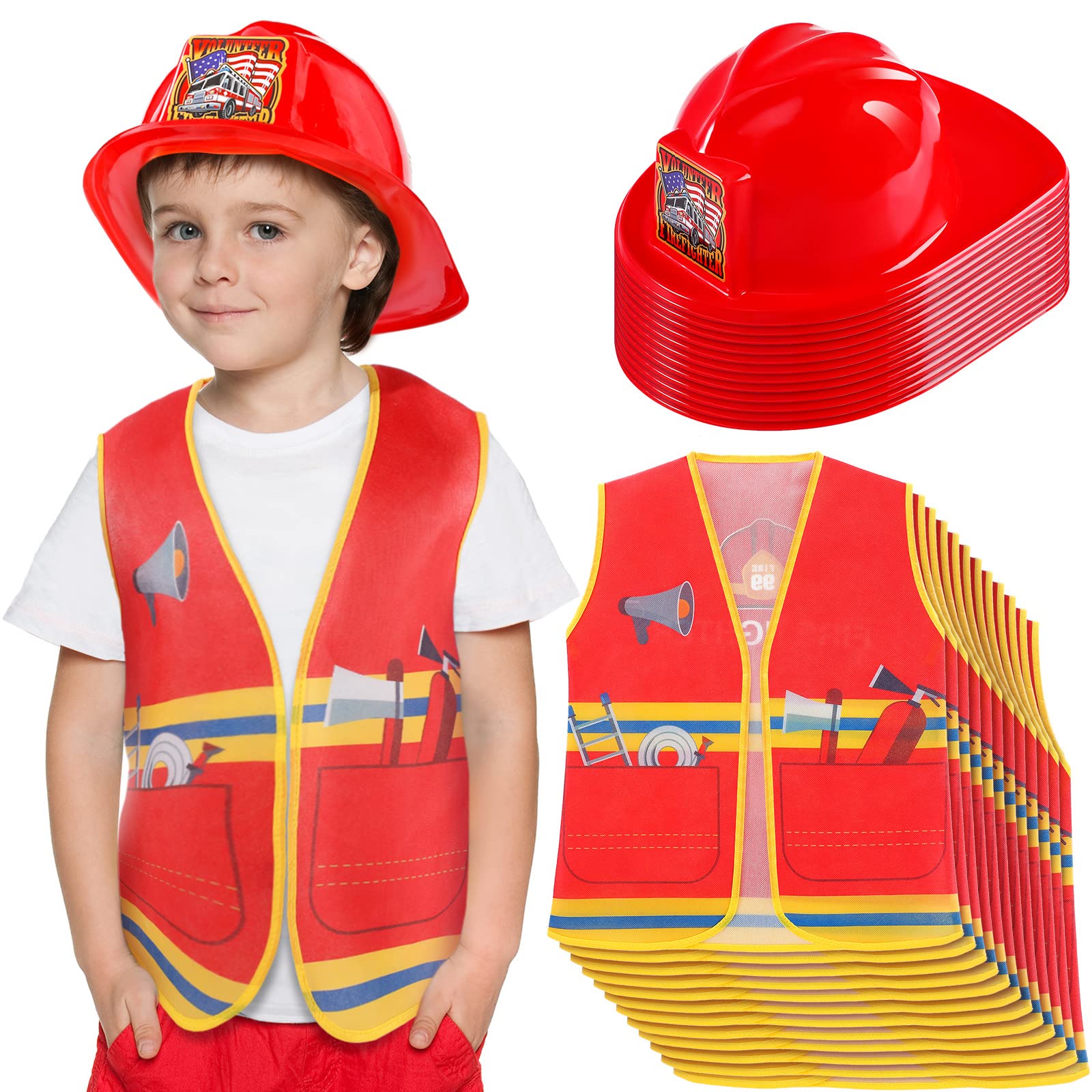 Geyoga fireman helmet for kids, ideal for imaginative pretend play.
