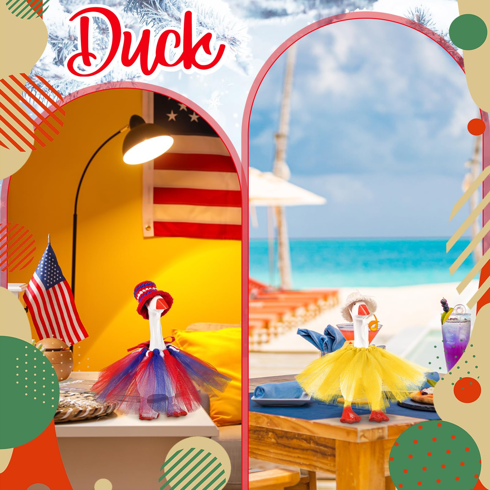Geyoga goose desk decor collection showcases versatile seasonal outfits
