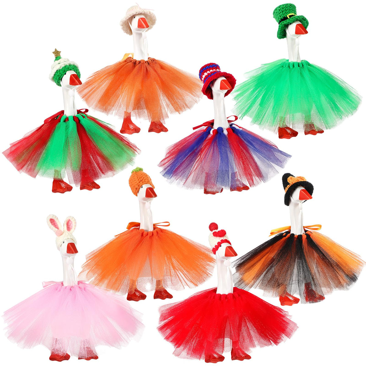 Geyoga mini goose hats on the desk enhance cute seasonal decor and swap outfits easily