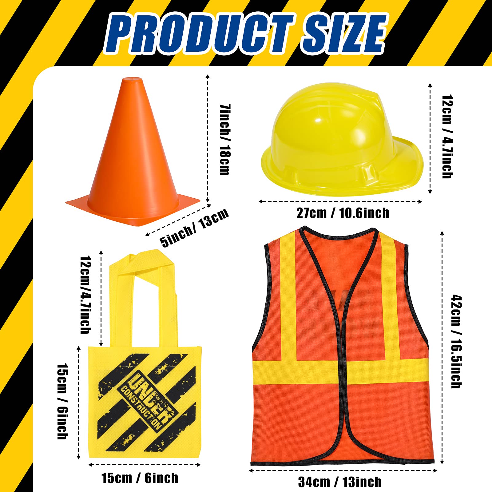 Geyoga orange traffic cone adds realistic decor and high visibility for pretend work.