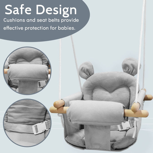 GFU Baby Swing wooden-rod ensures secure mounting with smooth, splinter-free contact