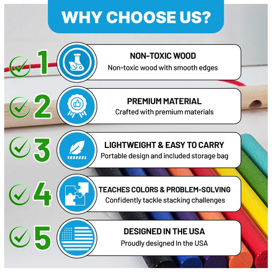 GG TOYS color-sorting wooden toy enhances color recognition and problem solving