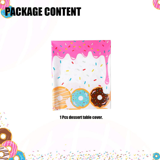 GGDE packaging showing a single piece donut table cover for quick setup