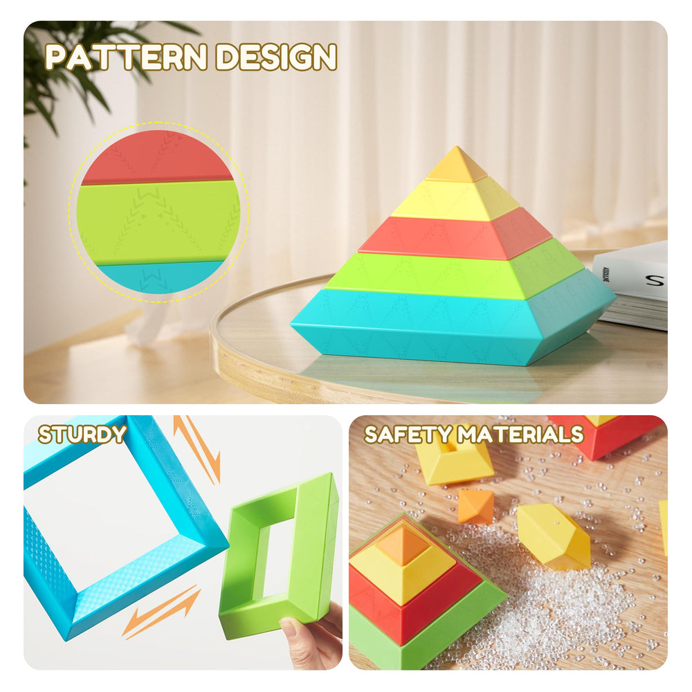 Ggiibro blocks made from ABS non-toxic plastic for safe, durable play.