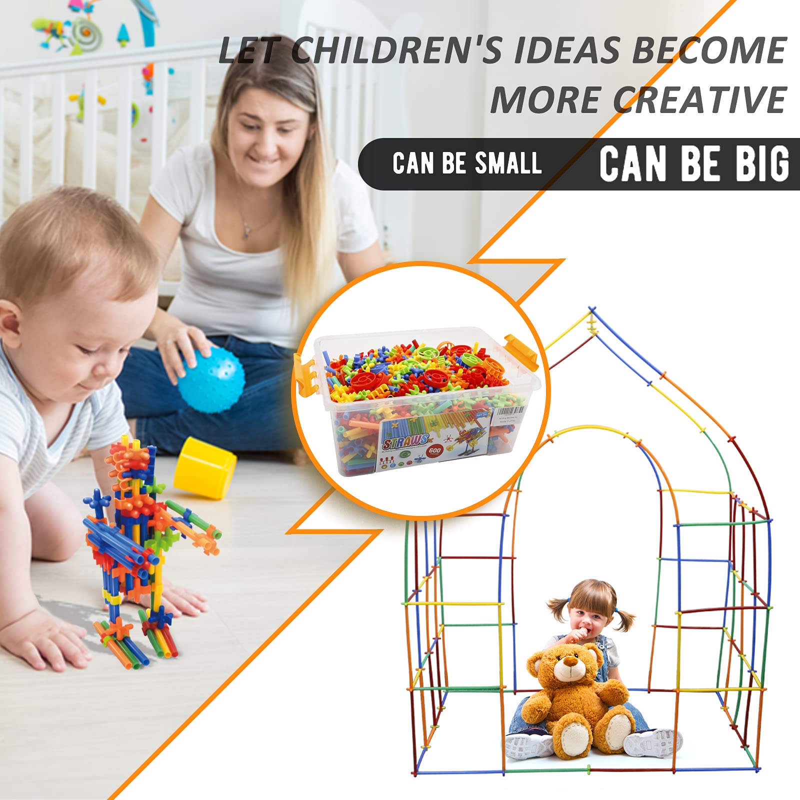 Ggiibro castle and robot assembly encourages imaginative problem solving.