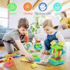 Ggiibro sturdy storage box keeps 40 blocks organized for easy play.