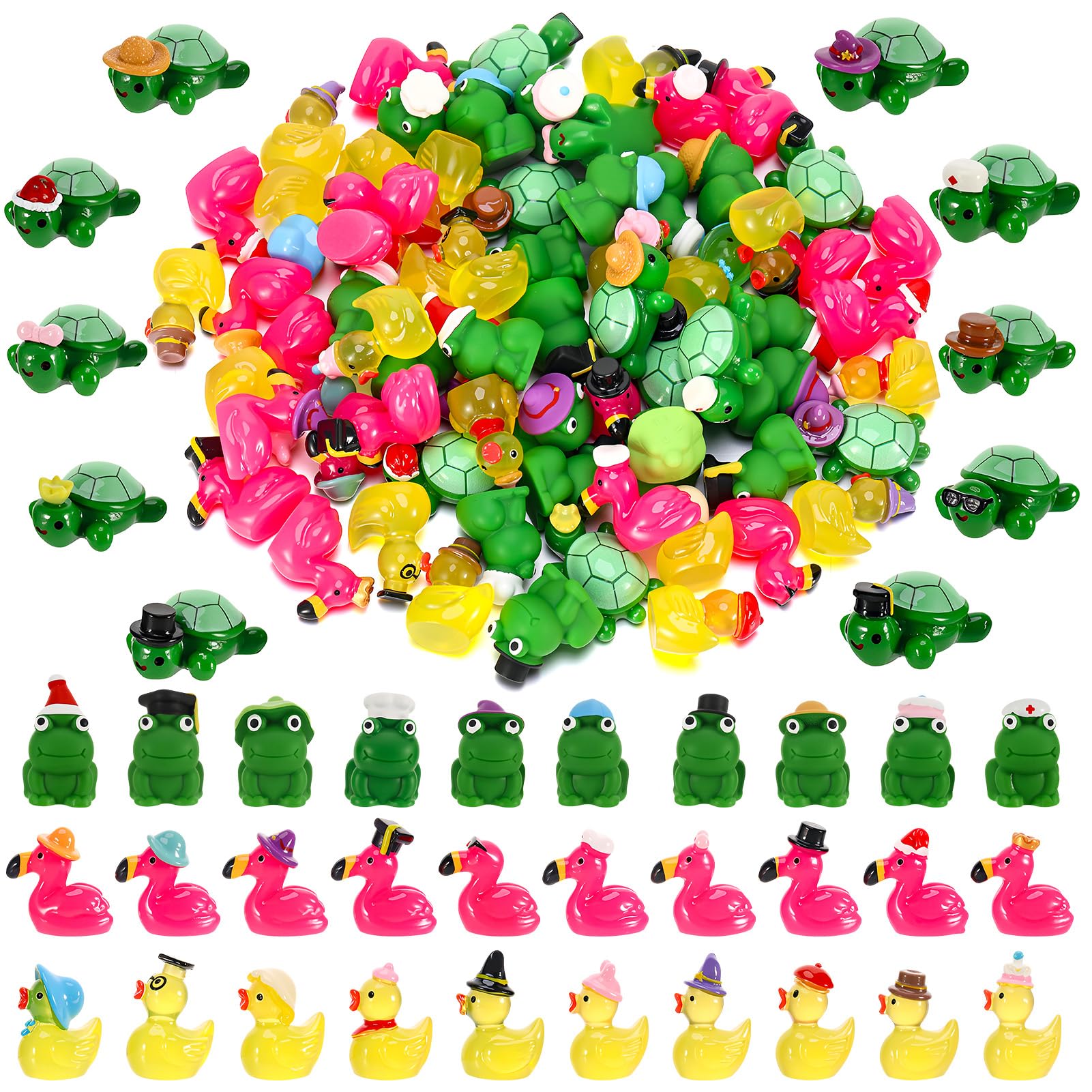 GGSTDDUP 80-piece mini resin animals bundle for DIY crafts and fairy gardens.