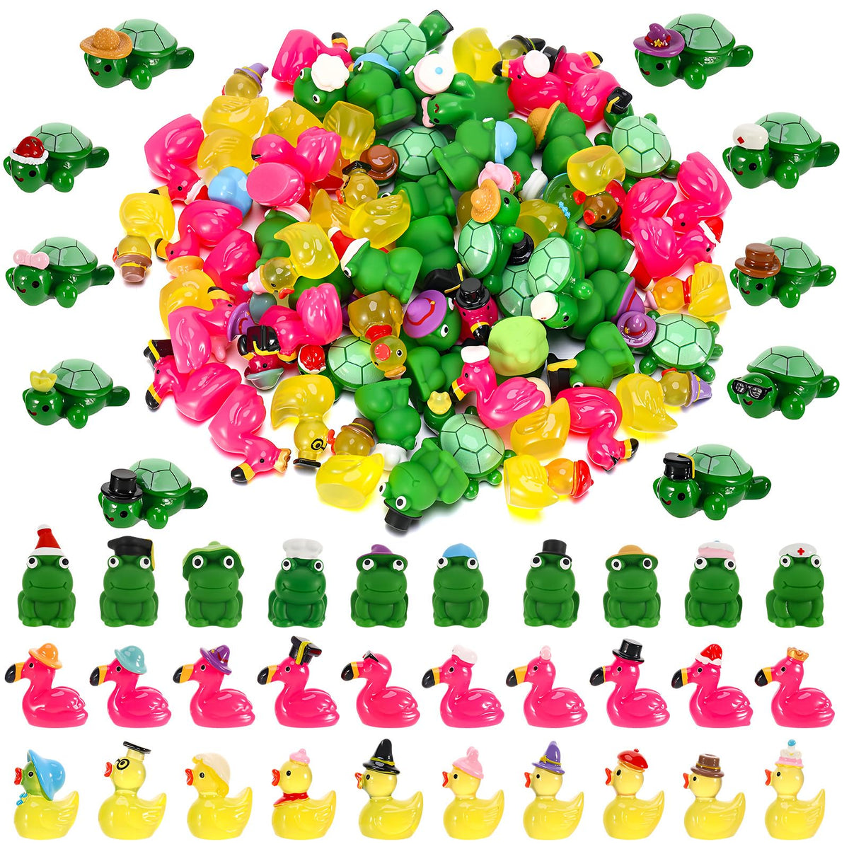 GGSTDDUP 80-piece mini resin animals bundle for DIY crafts and fairy gardens.