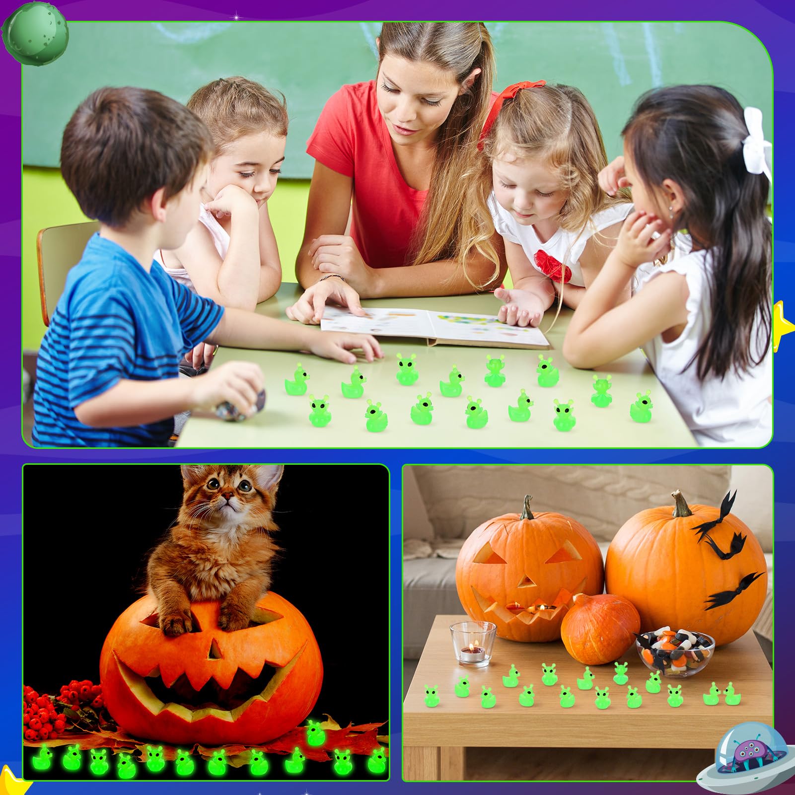 GGSTDDUP alien ducks are bright and detailed for festive room decor.