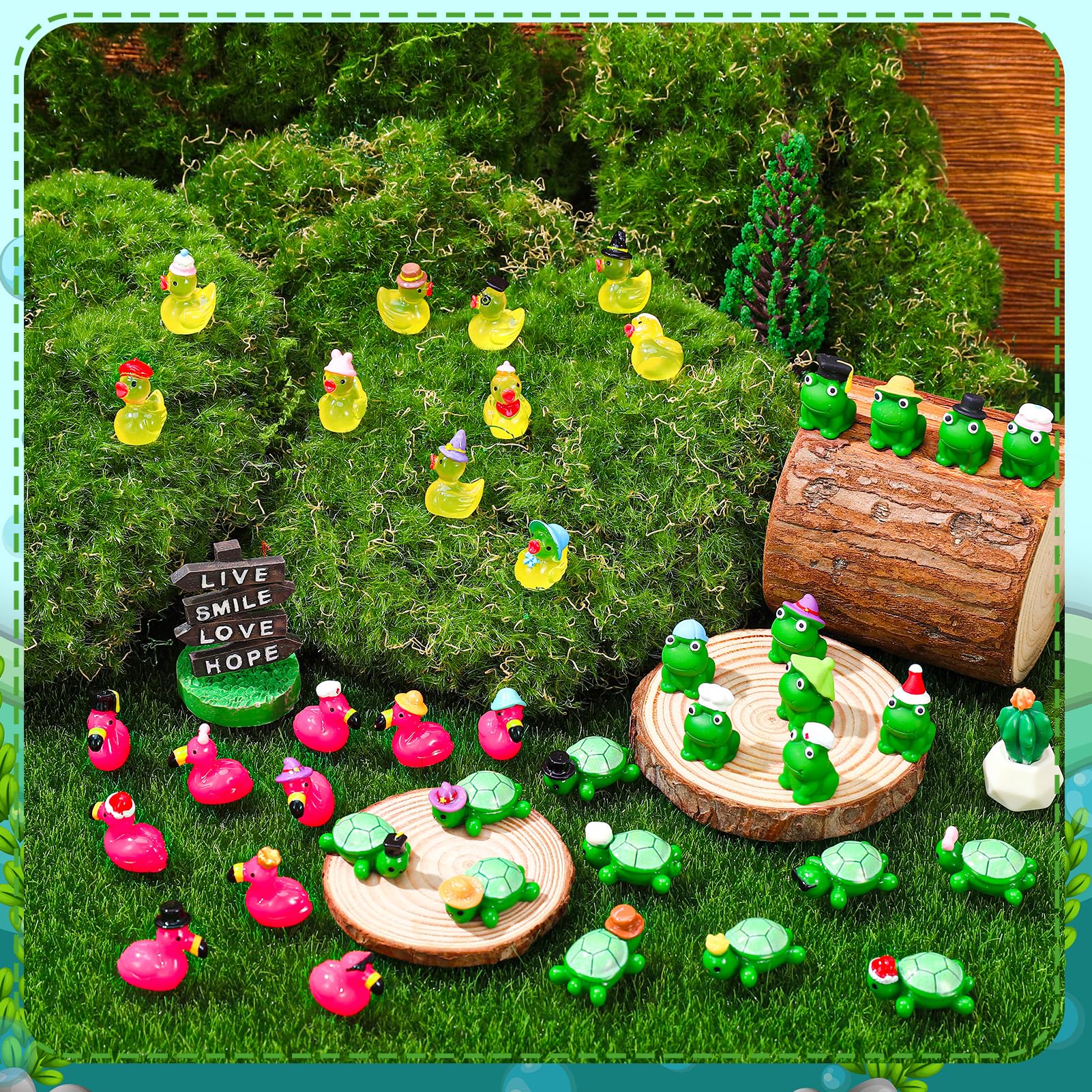 GGSTDDUP frog mini figure, cute and durable resin ornament.