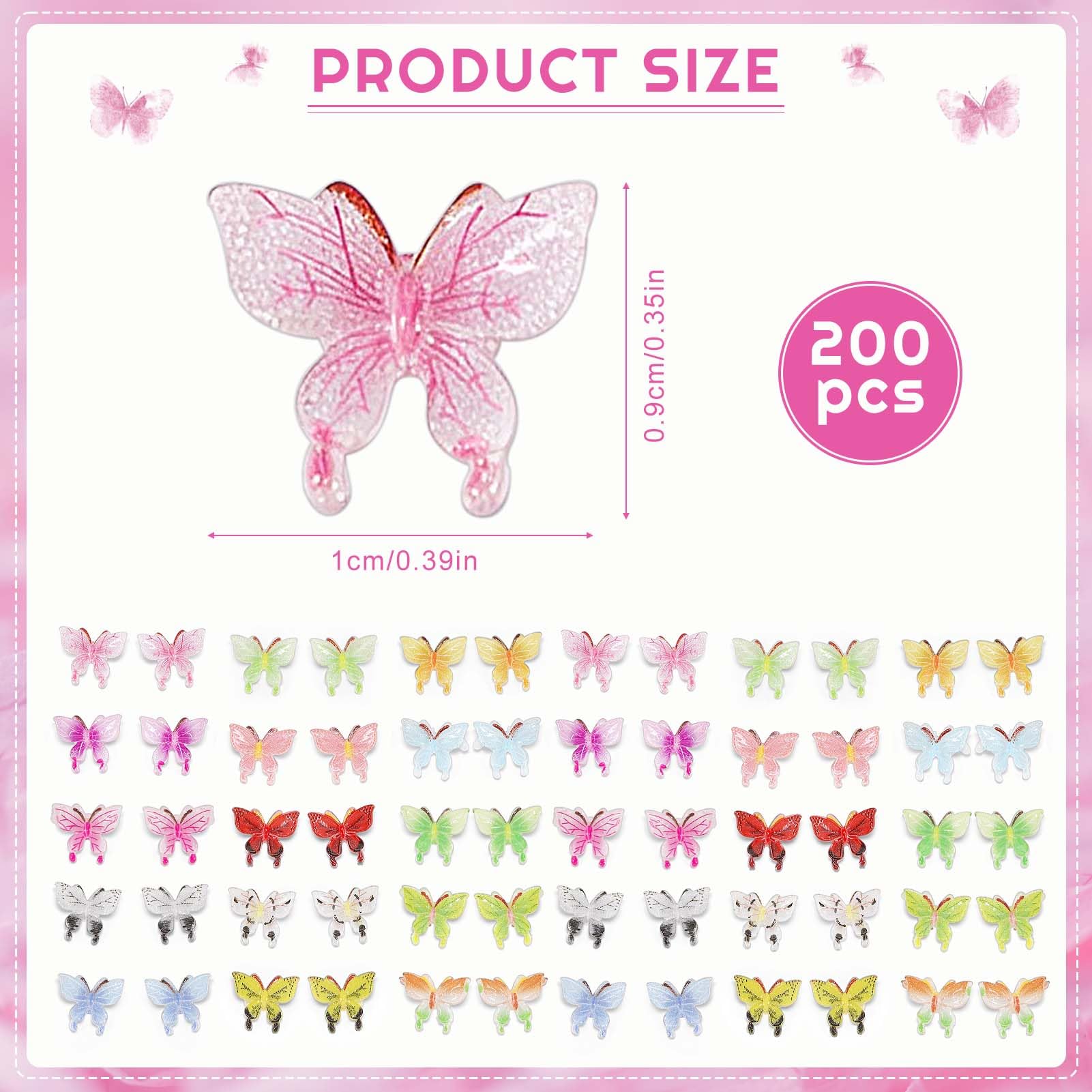 GGSTDDUP mini resin butterflies variety collection close-up colors