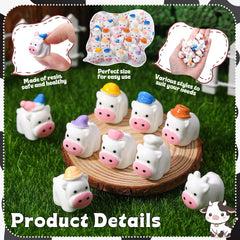 GGSTDDUP mini cow policeman figure brings whimsy to shelves or outdoor decor.