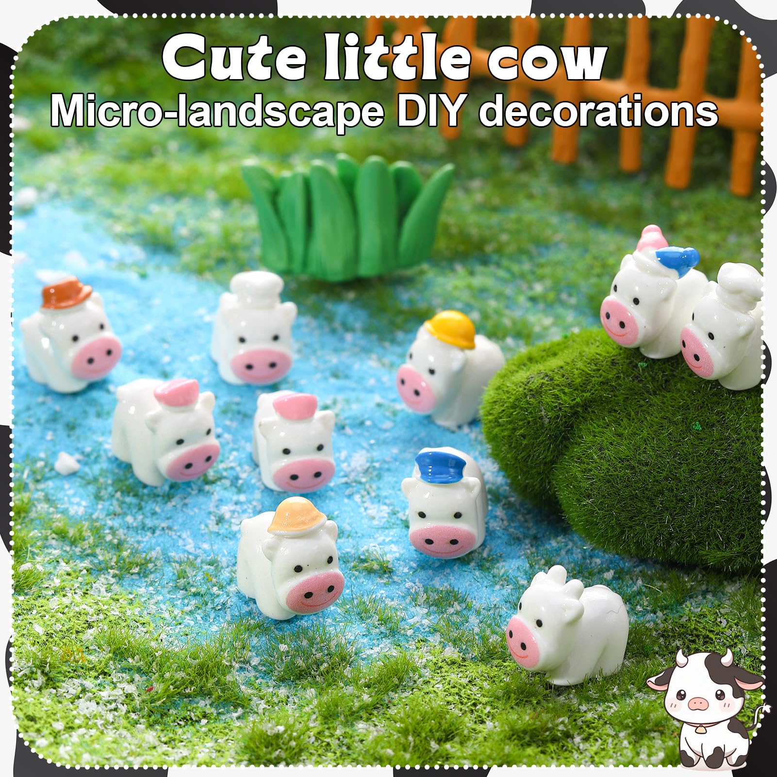GGSTDDUP mini cow worker figure suits craft projects and toy displays.