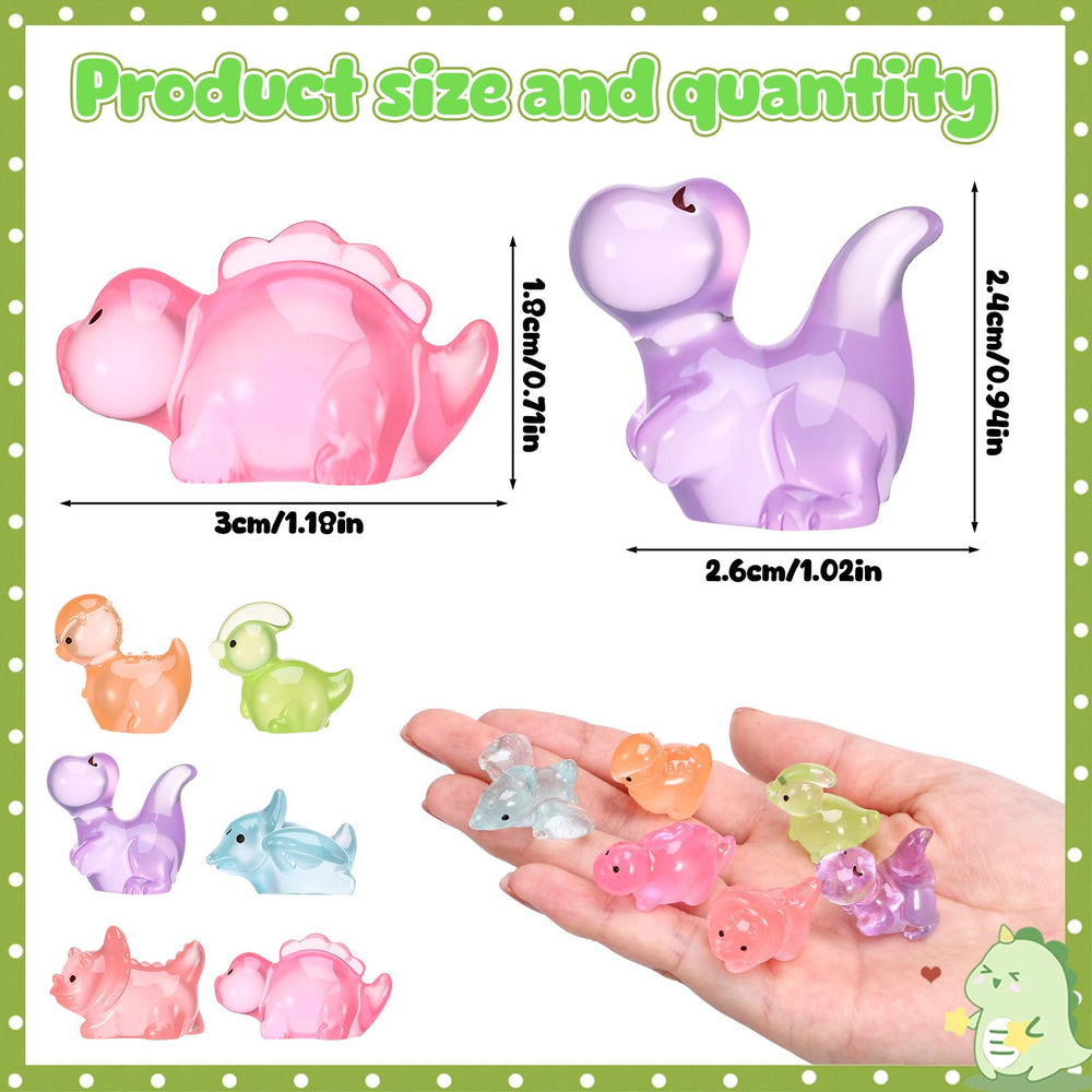 GGSTDDUP blue luminous mini dinosaurs brighten shelves and terrariums.