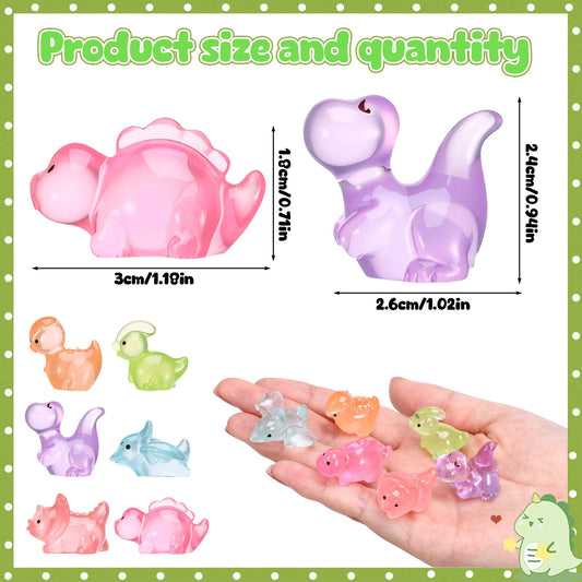 GGSTDDUP blue luminous mini dinosaurs brighten shelves and terrariums.