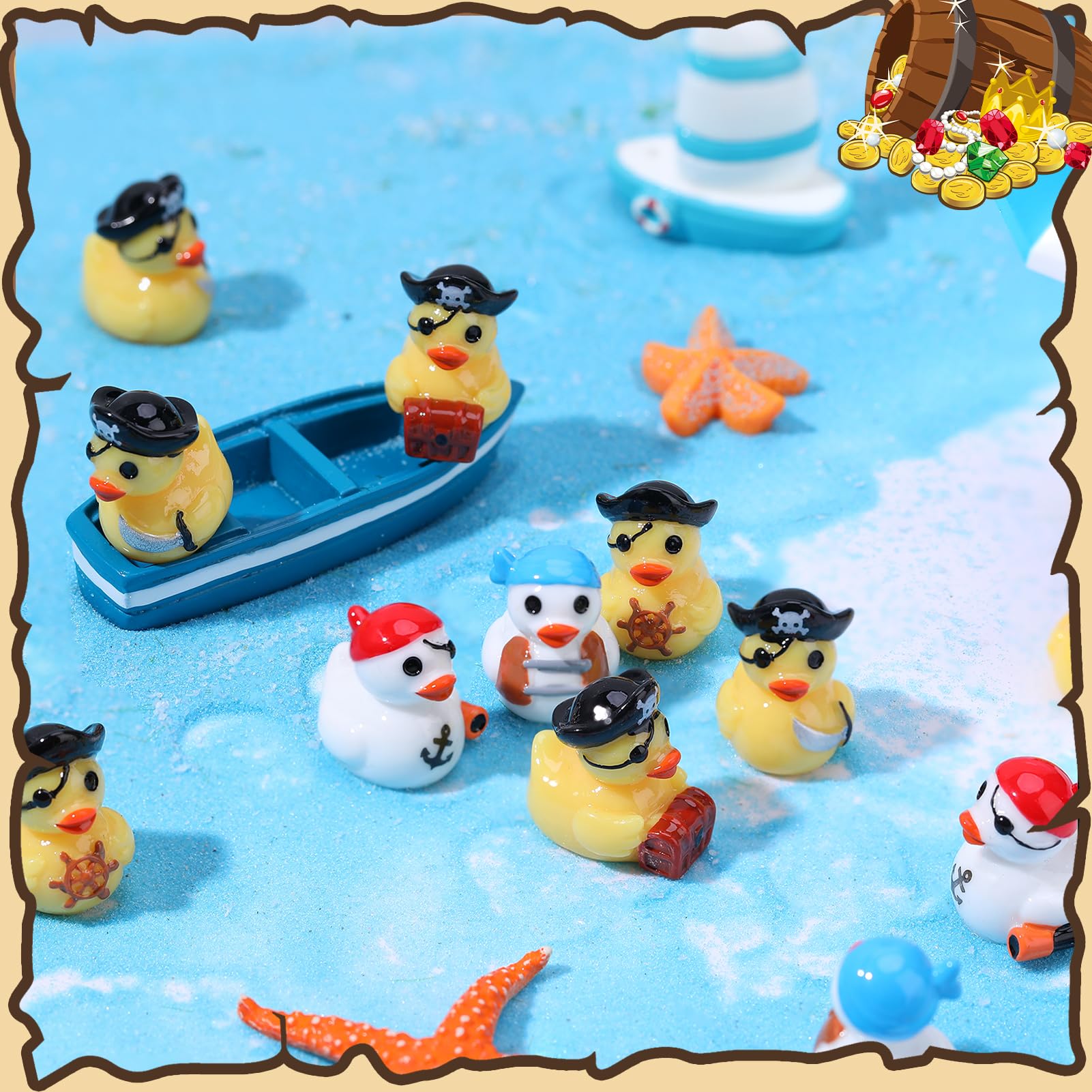GGSTDDUP mini resin ducks pirate figures for dollhouses and displays