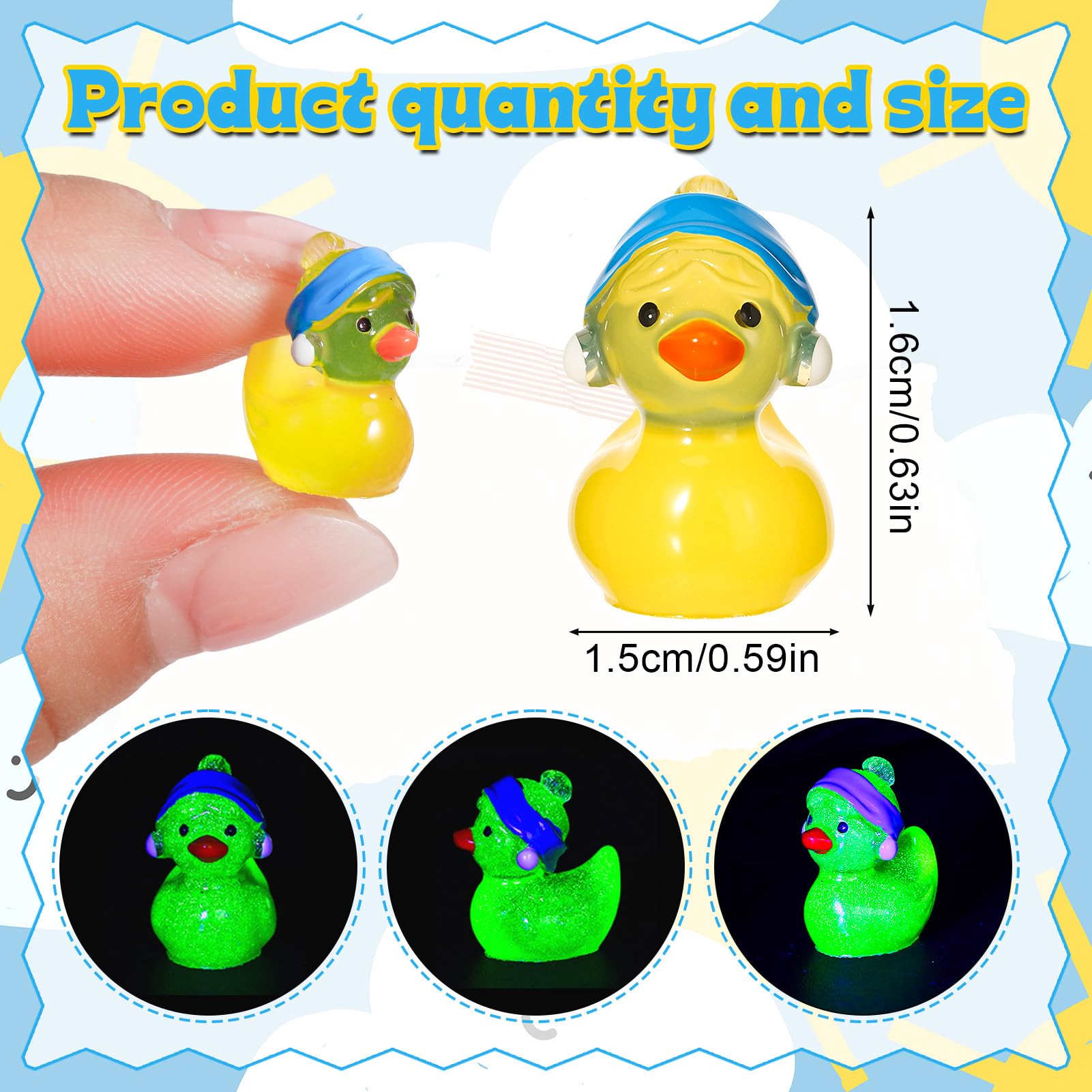 GGSTDDUP mini resin ducks with pearl earrings add charming tabletop accents.