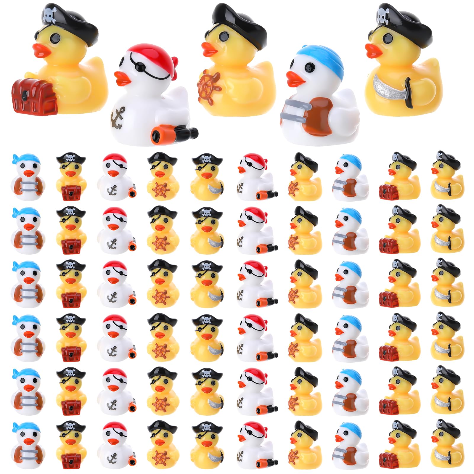 GGSTDDUP pirate ducks 60pcs collection for crafts and party décor