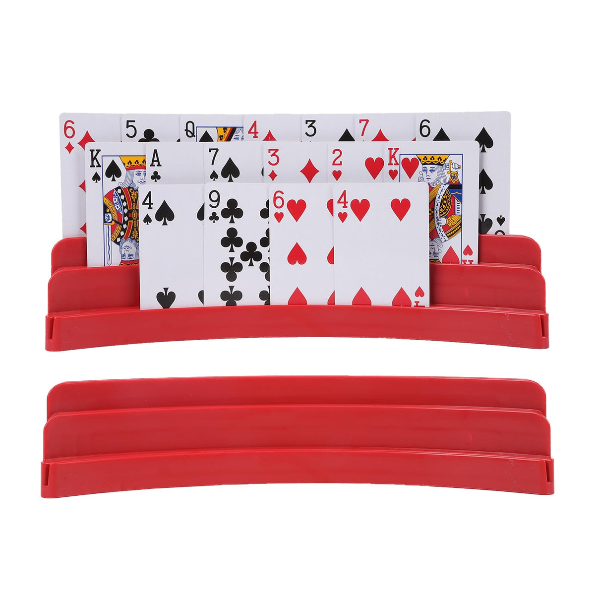 GHERPTE two-pack three-layer design card holders enable hands-free play for group games