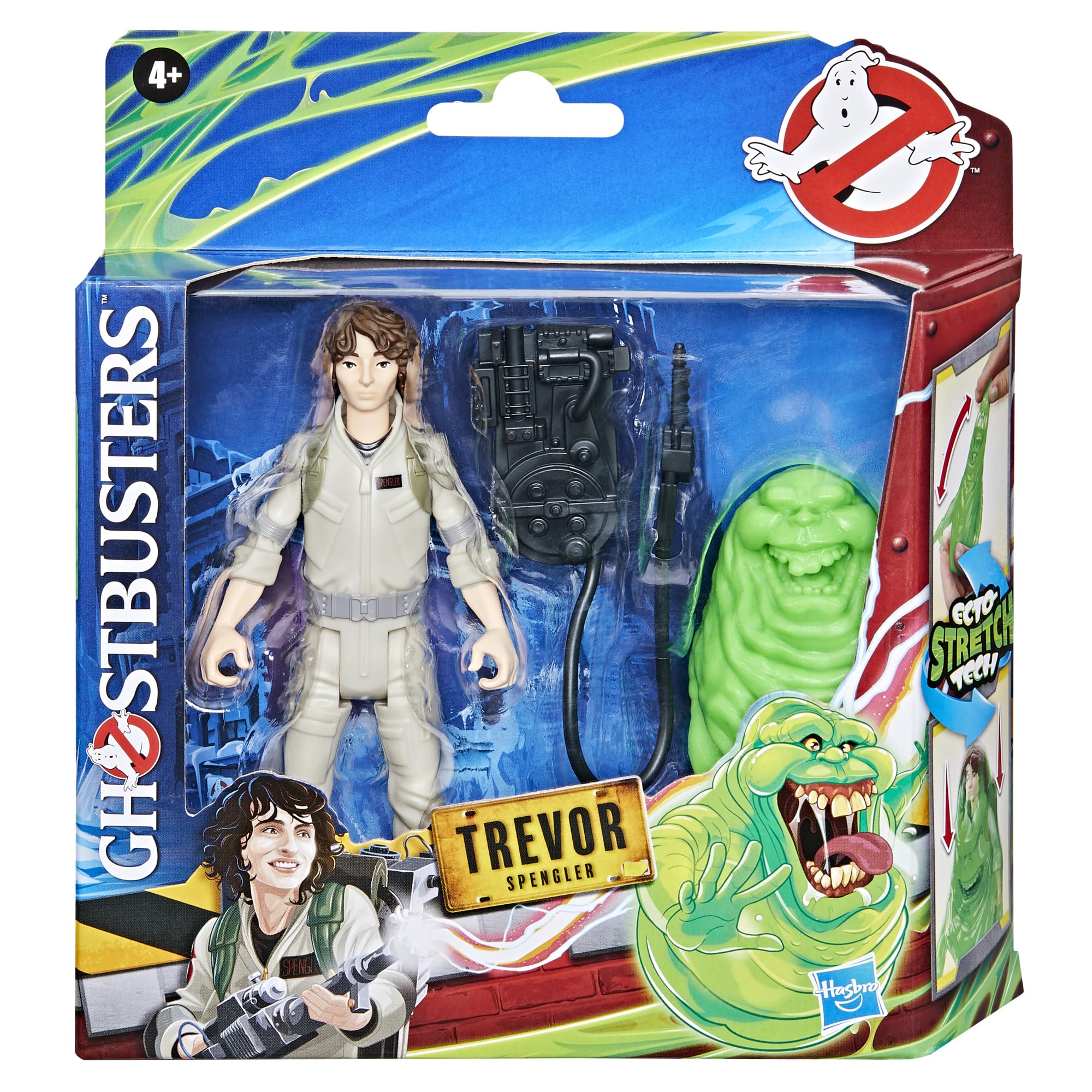 Ghostbusters Slimer with Ecto-Stretch Tech stretches over Trevor for dynamic scenes