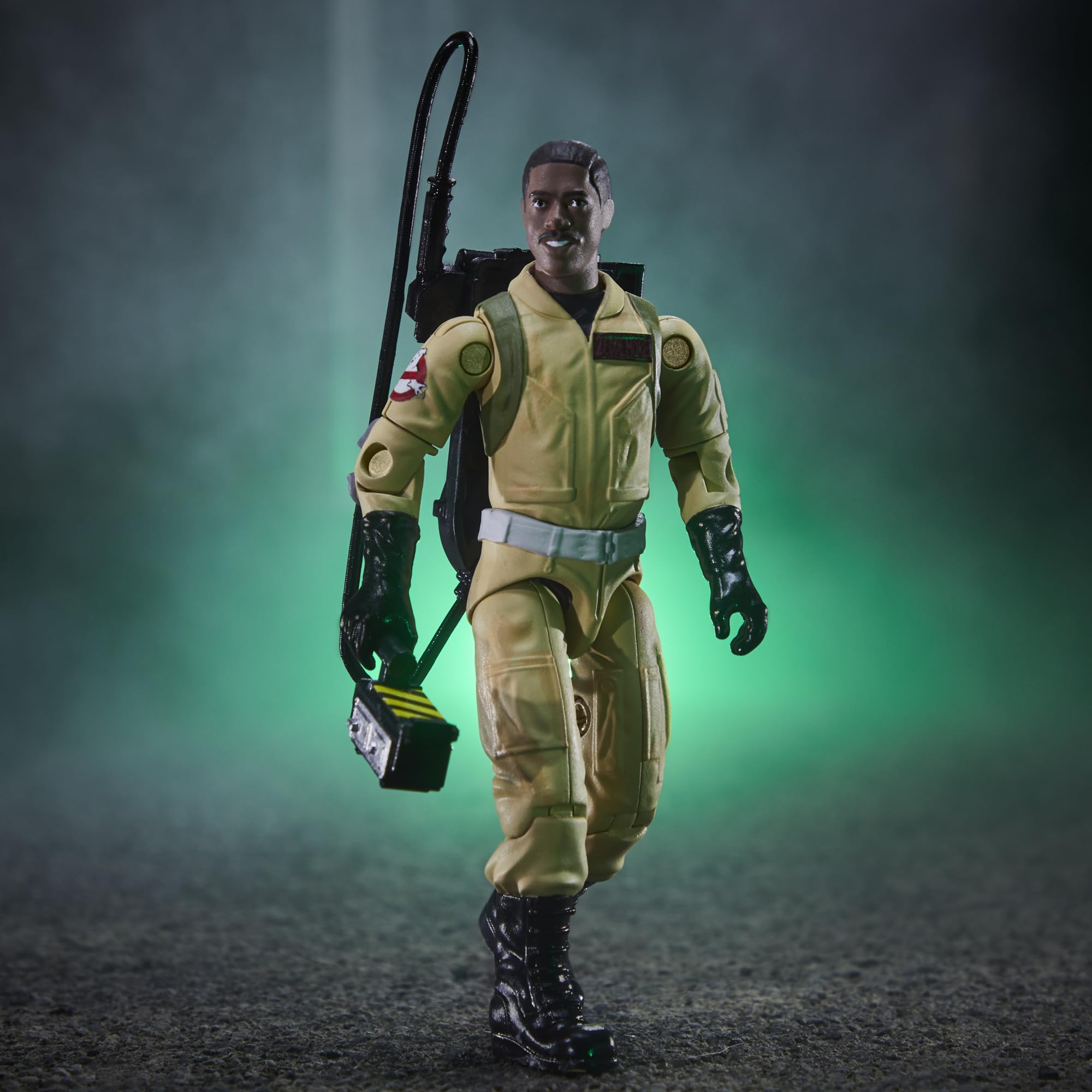 Winston Zeddemore figure with proton pack for dramatic dioramas