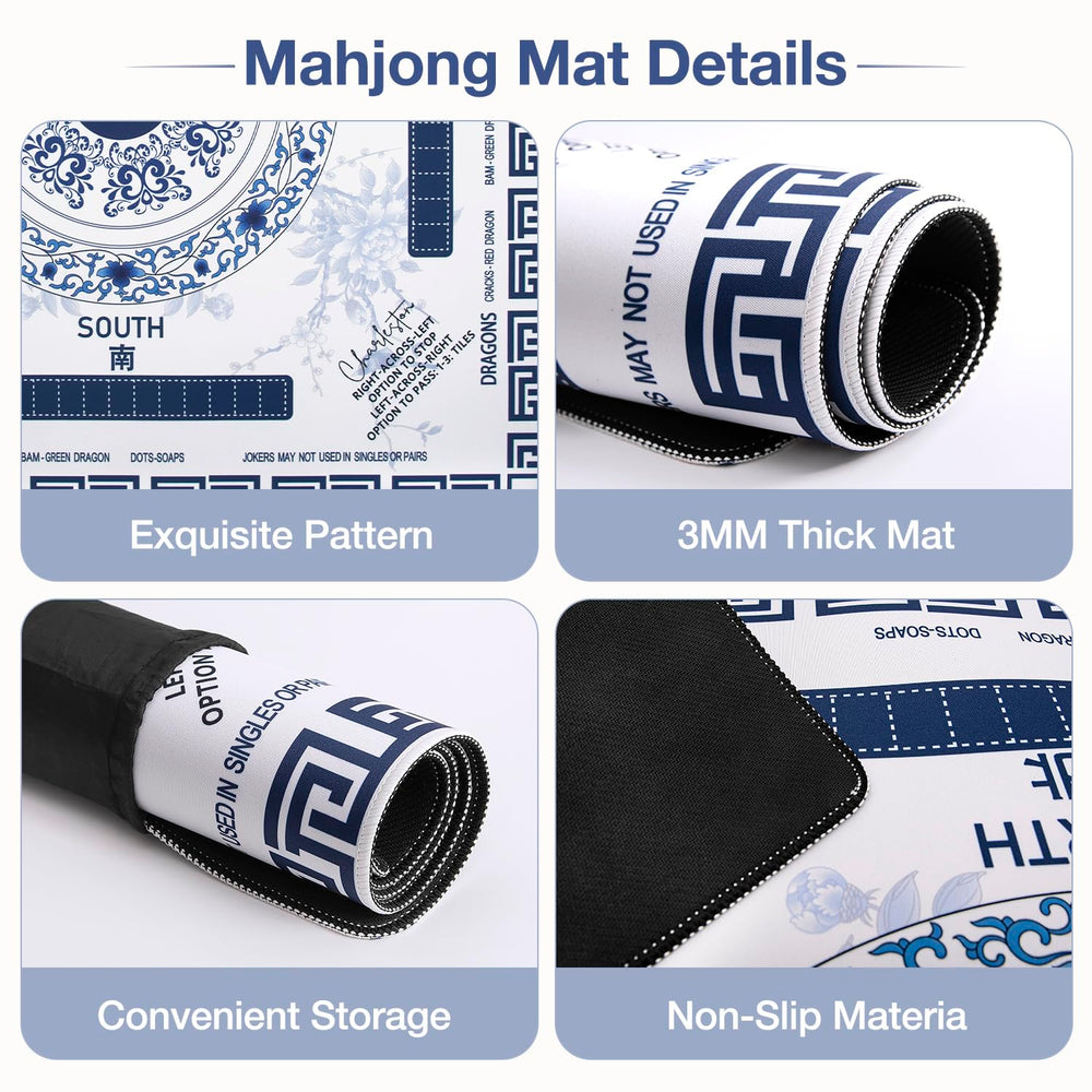 Ghouse Mahjong Mat non-slip texture keeps tiles in place during play.