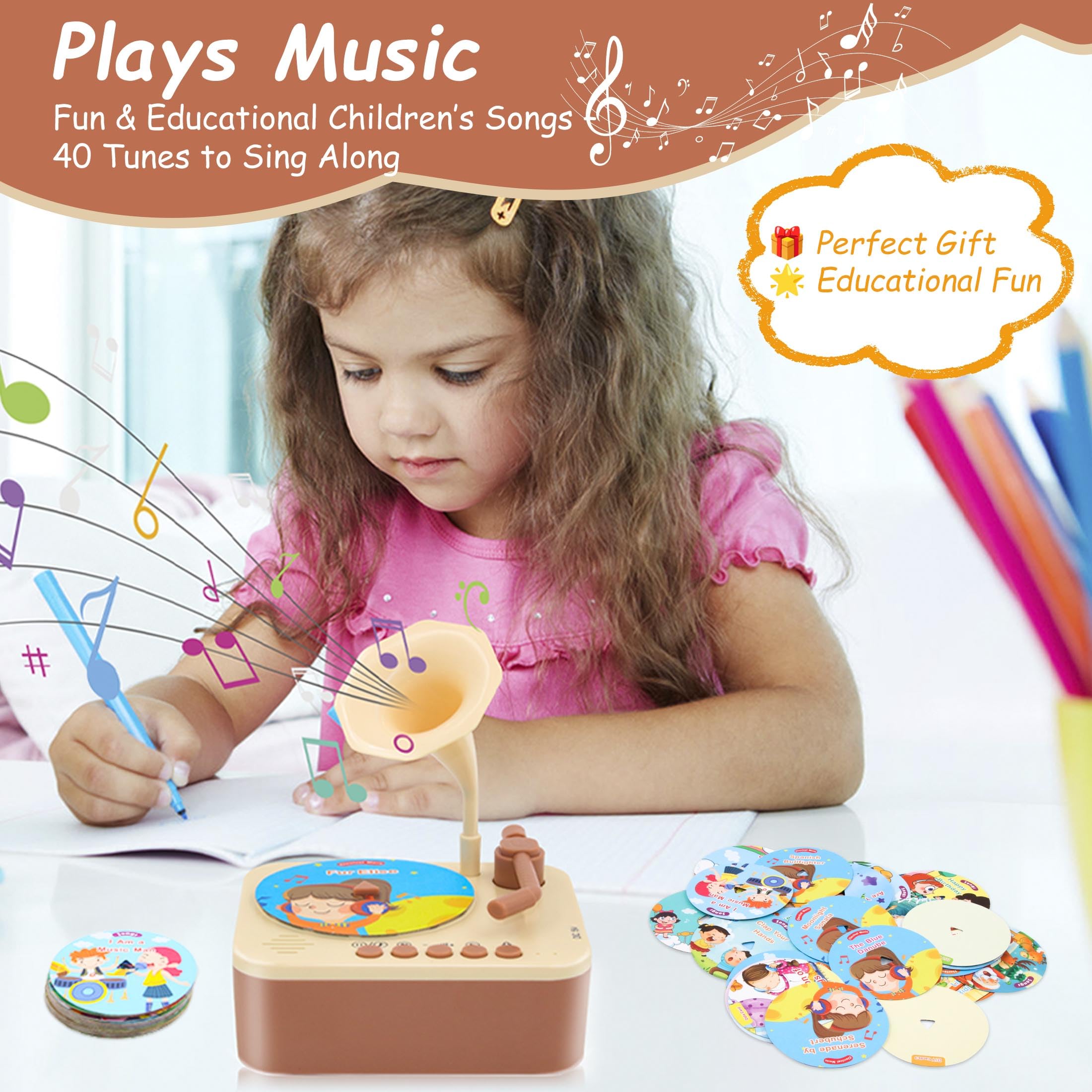 Ghousetec Kids Phonograph showing child-safe design with rounded edges