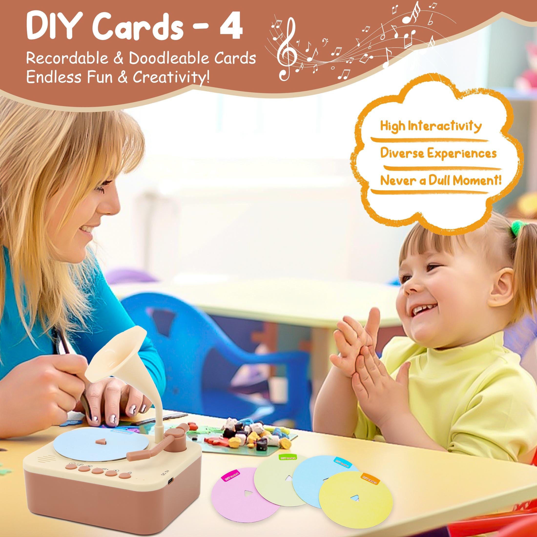 Ghousetec Kids Phonograph available in pink and brown colors for versatile gifting