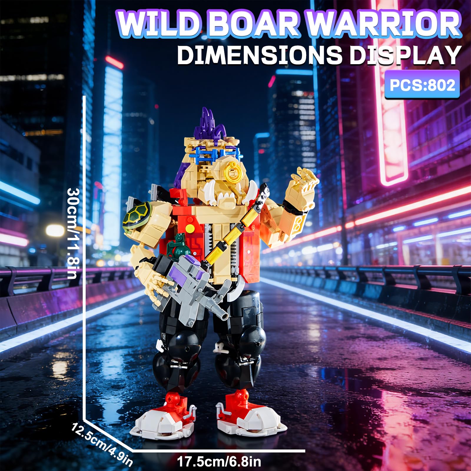 GHQYTPR Wild Boar Warrior features mechanical limbs for flexed display poses.