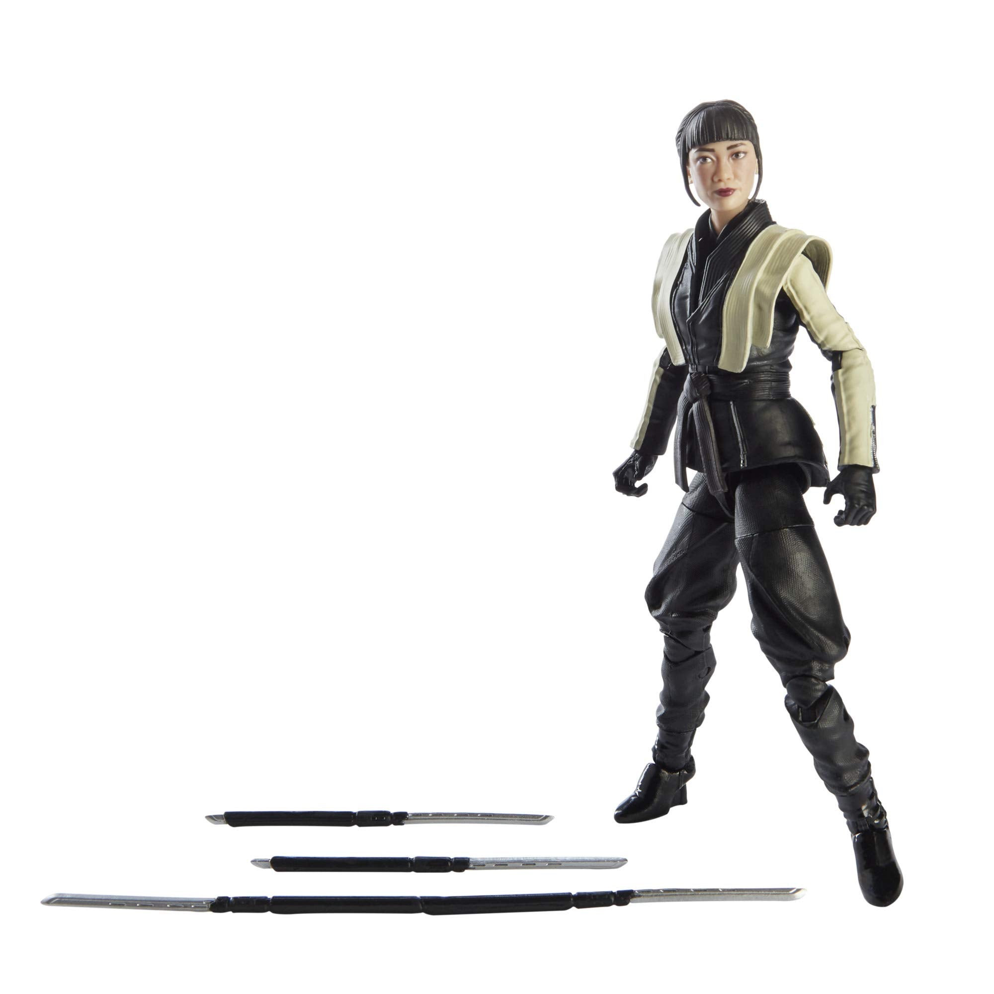 Signature sword accessory enhances display and storytelling options.