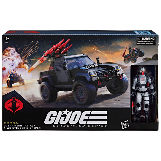 G.I. Joe Cobra Night Attack 4-WD Stinger wheel close-up with suspension detail for realism.