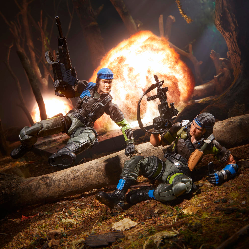 G.I. Joe entrenching tool and gear for authentic battlefield setups.
