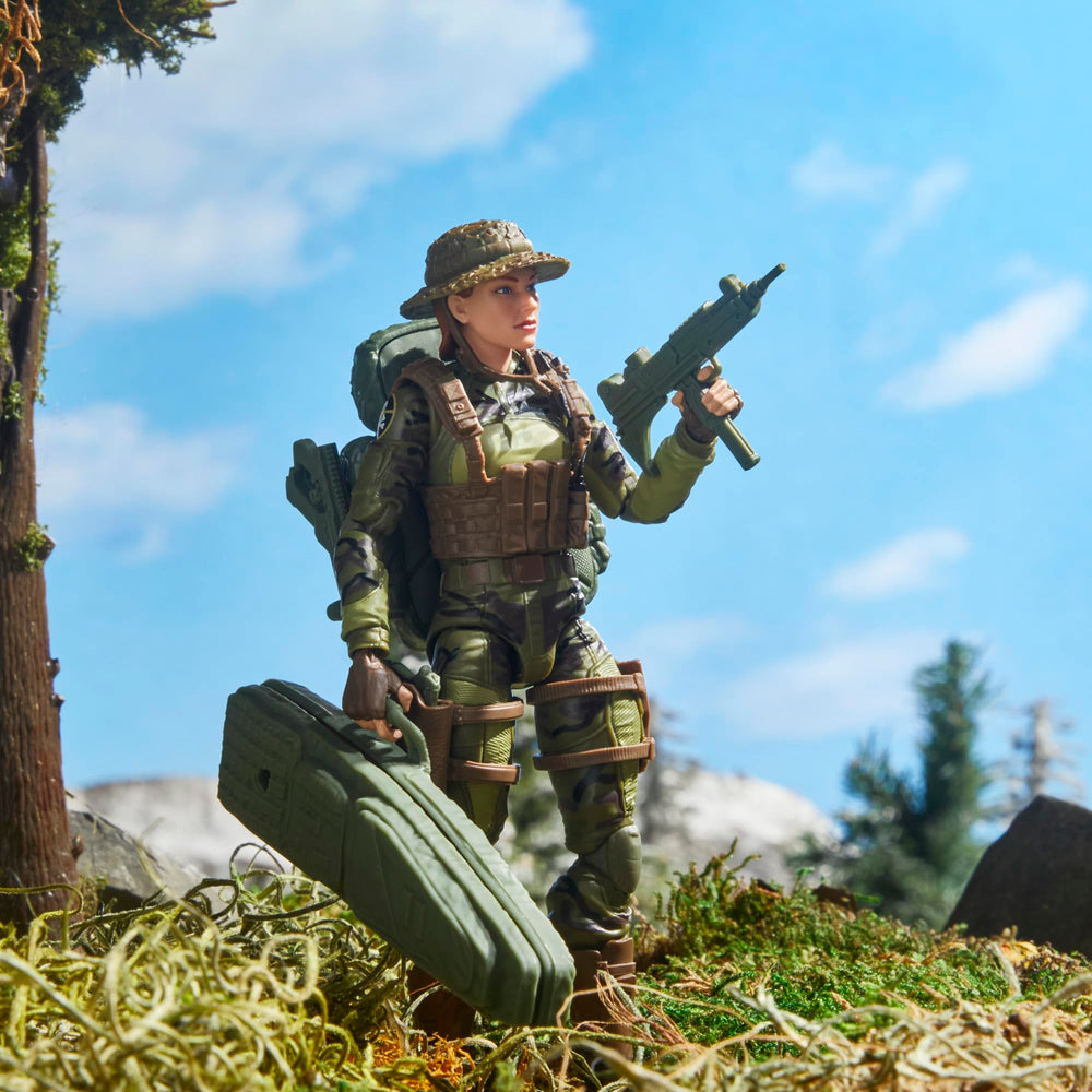 G.I. Joe 60th Anniversary sniper handheld device and knife for realistic loadout.