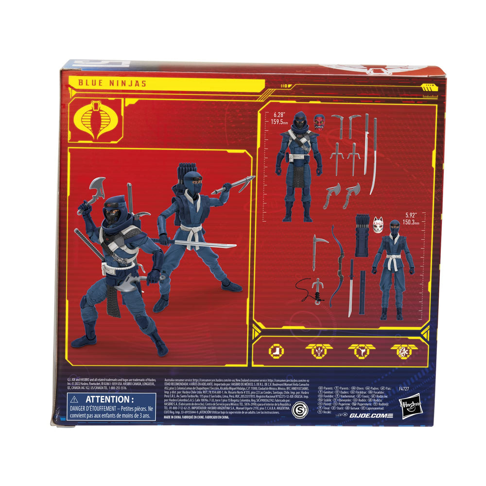 G.I. Joe Classified Blue Ninjas accessories spread enables action-packed storytelling on display.