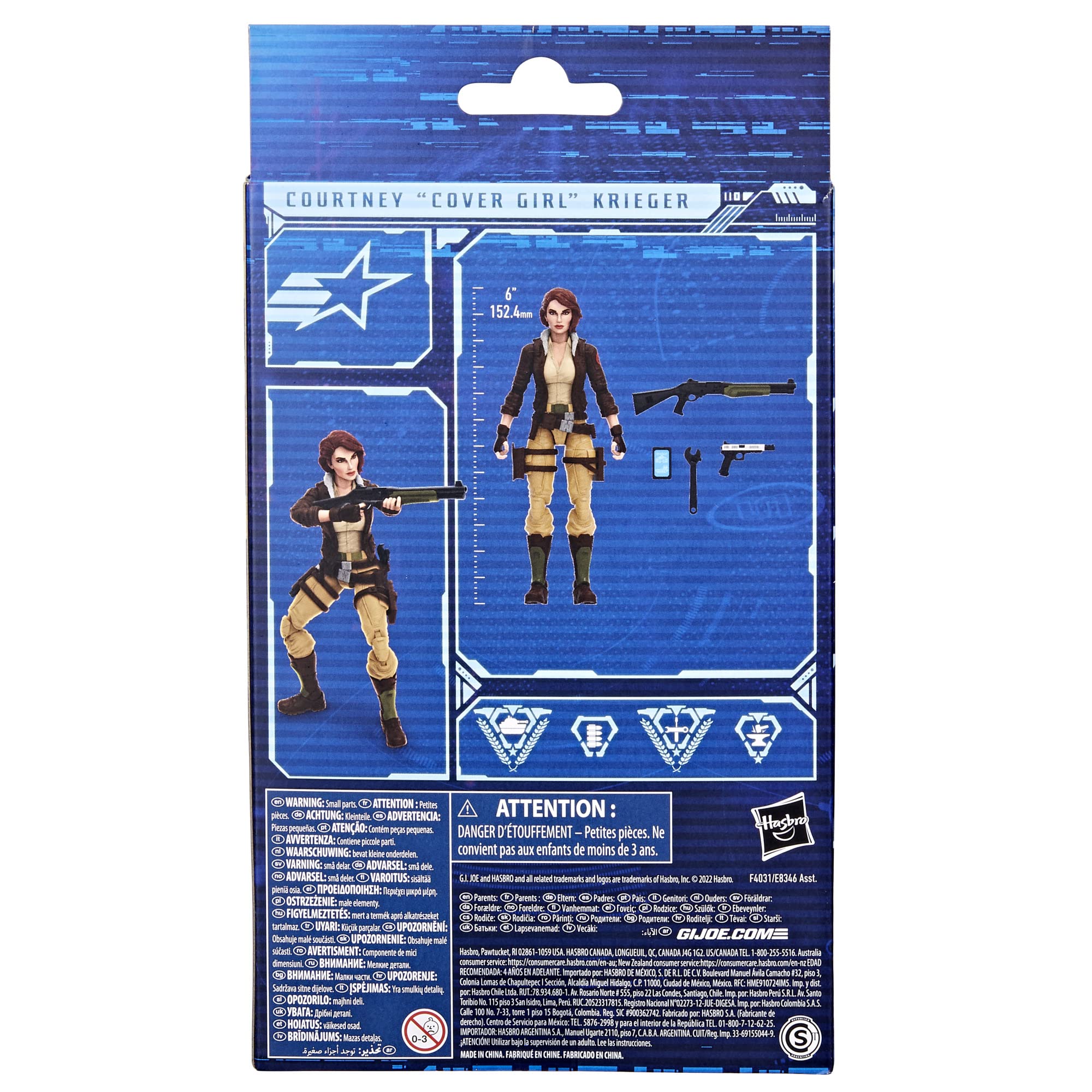 Highly poseable 6-inch Courtney Krieger figure for dynamic display.