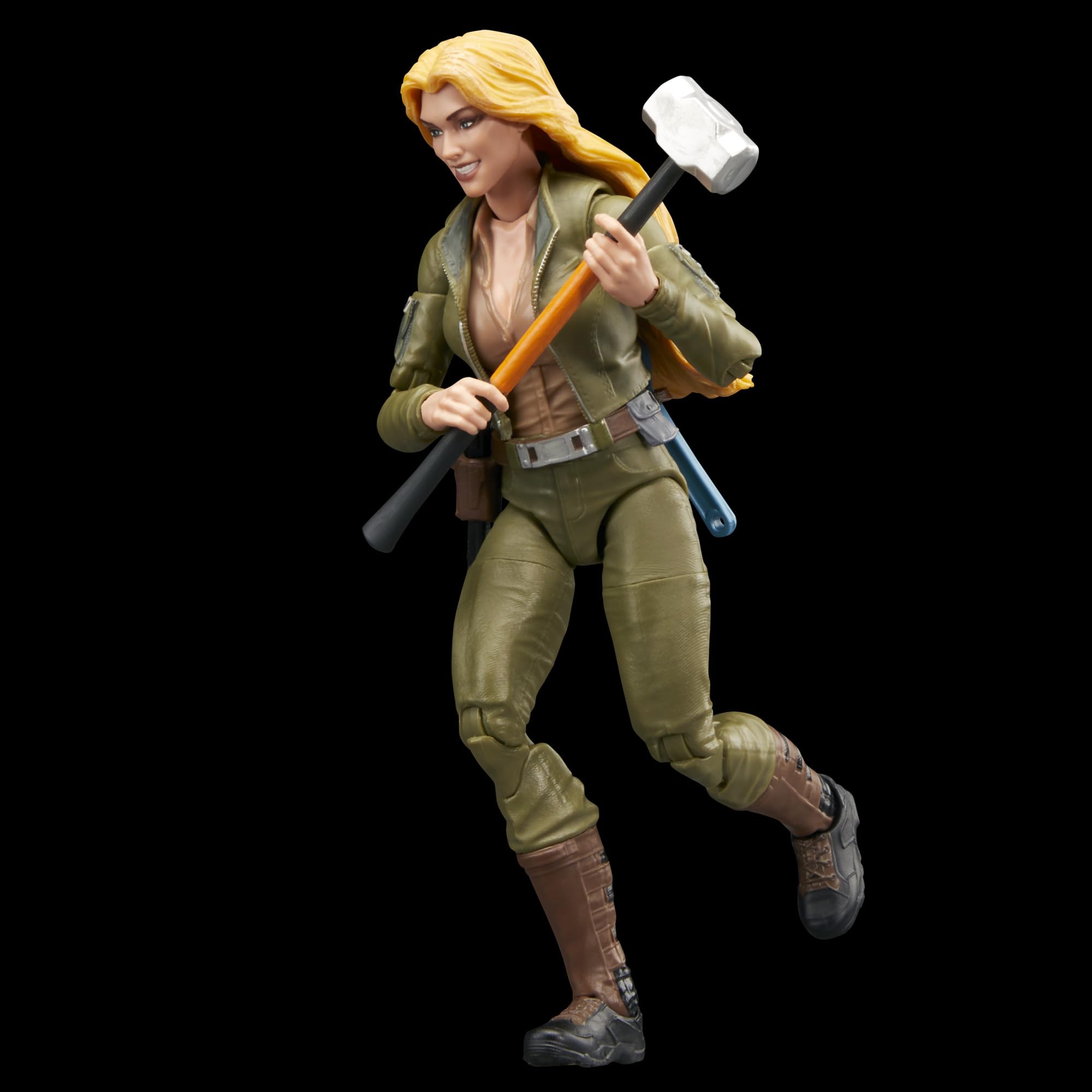 G.I. Joe Cover Girl Krieger wrench accessory supports repair-themed displays.