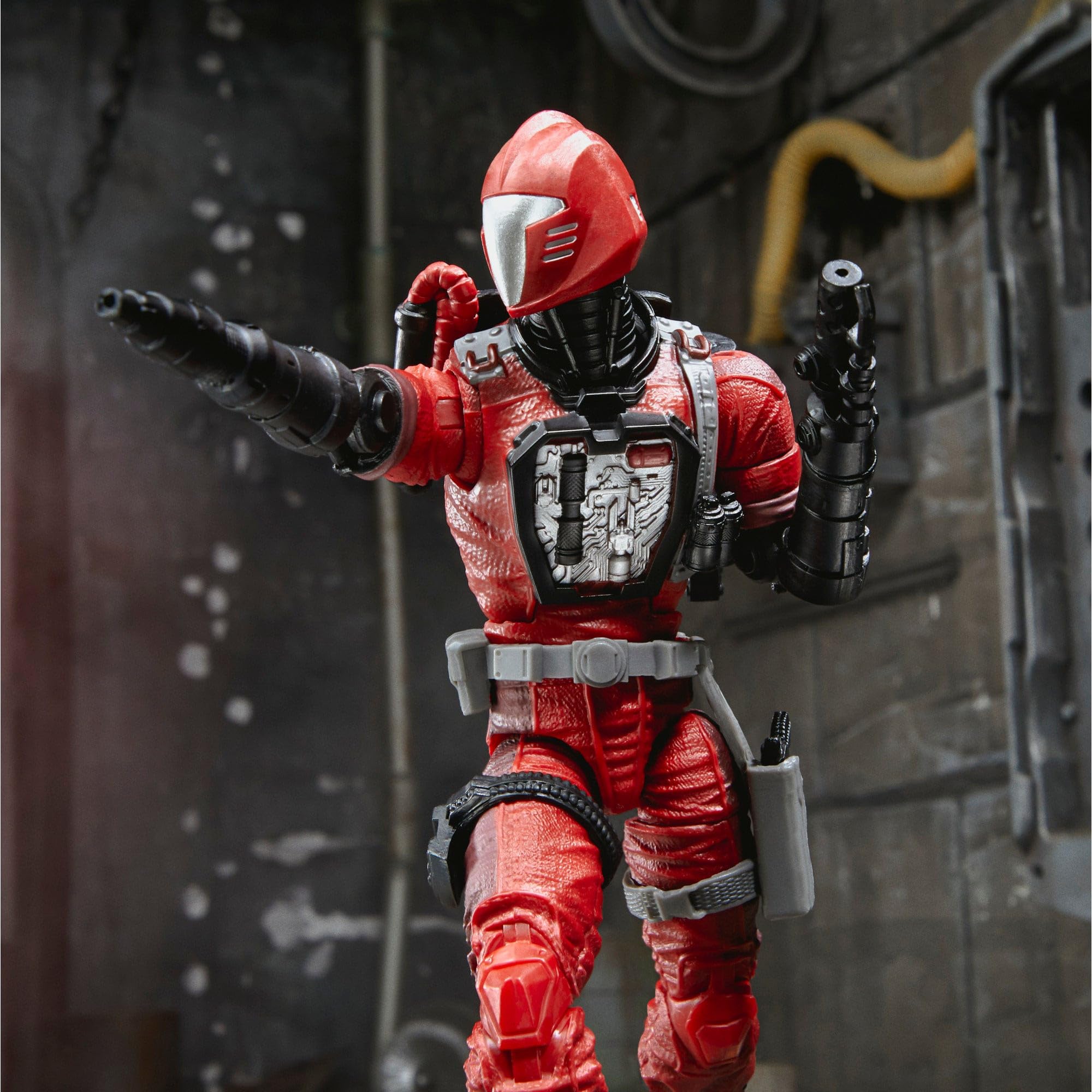 Crimson B.A.T. packaging art highlights collectible design and distinctive branding.