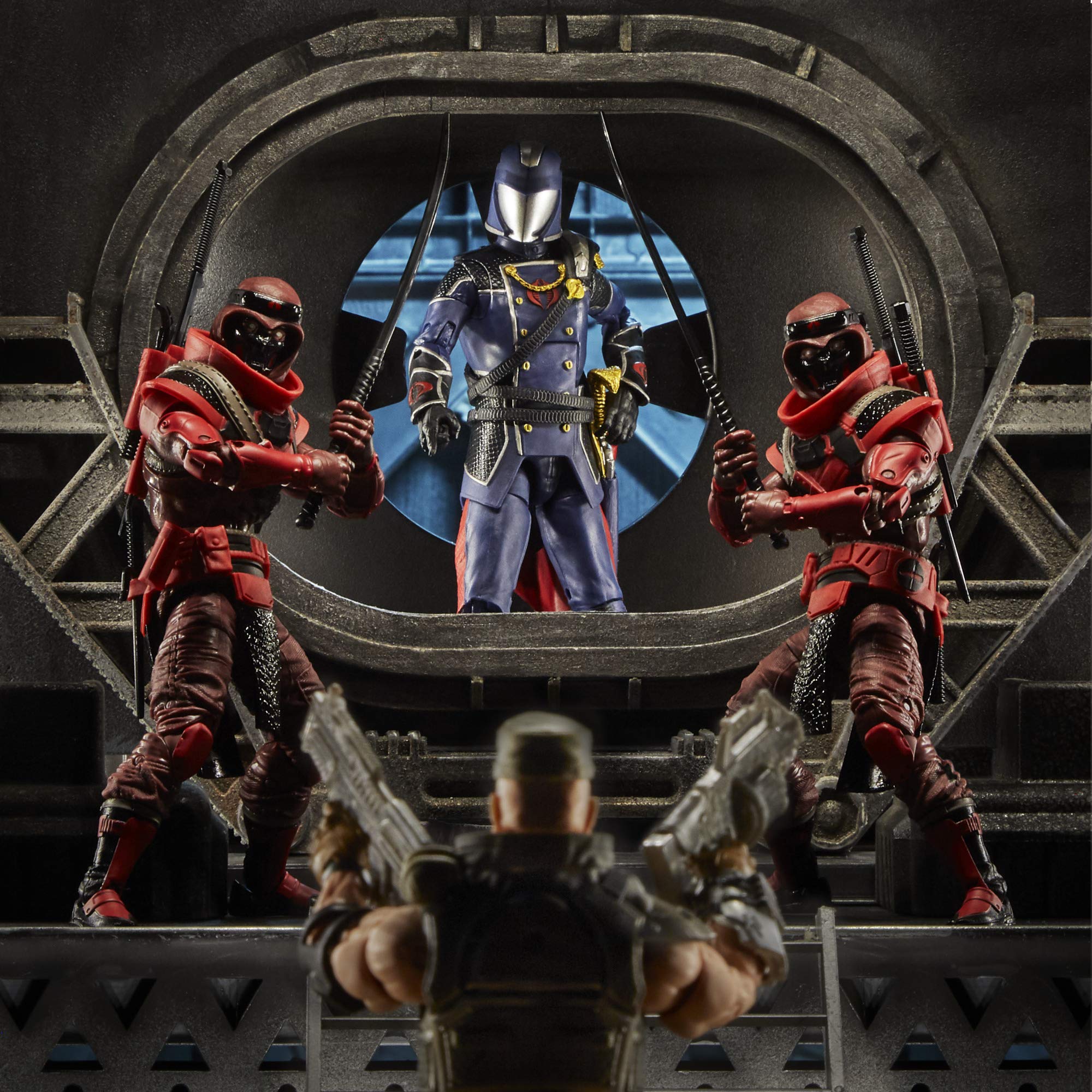 G.I. Joe Red Ninja packaging with artist artwork on display for shelf appeal.