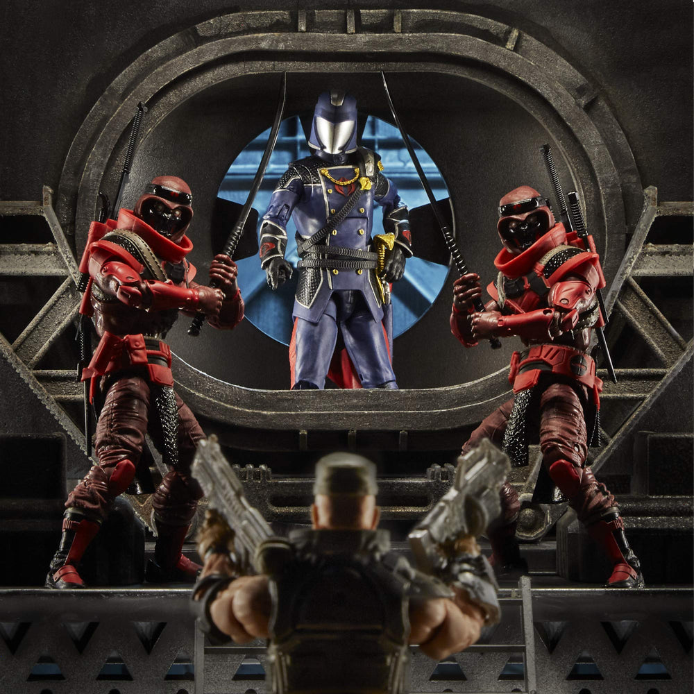 G.I. Joe Red Ninja packaging with artist artwork on display for shelf appeal.