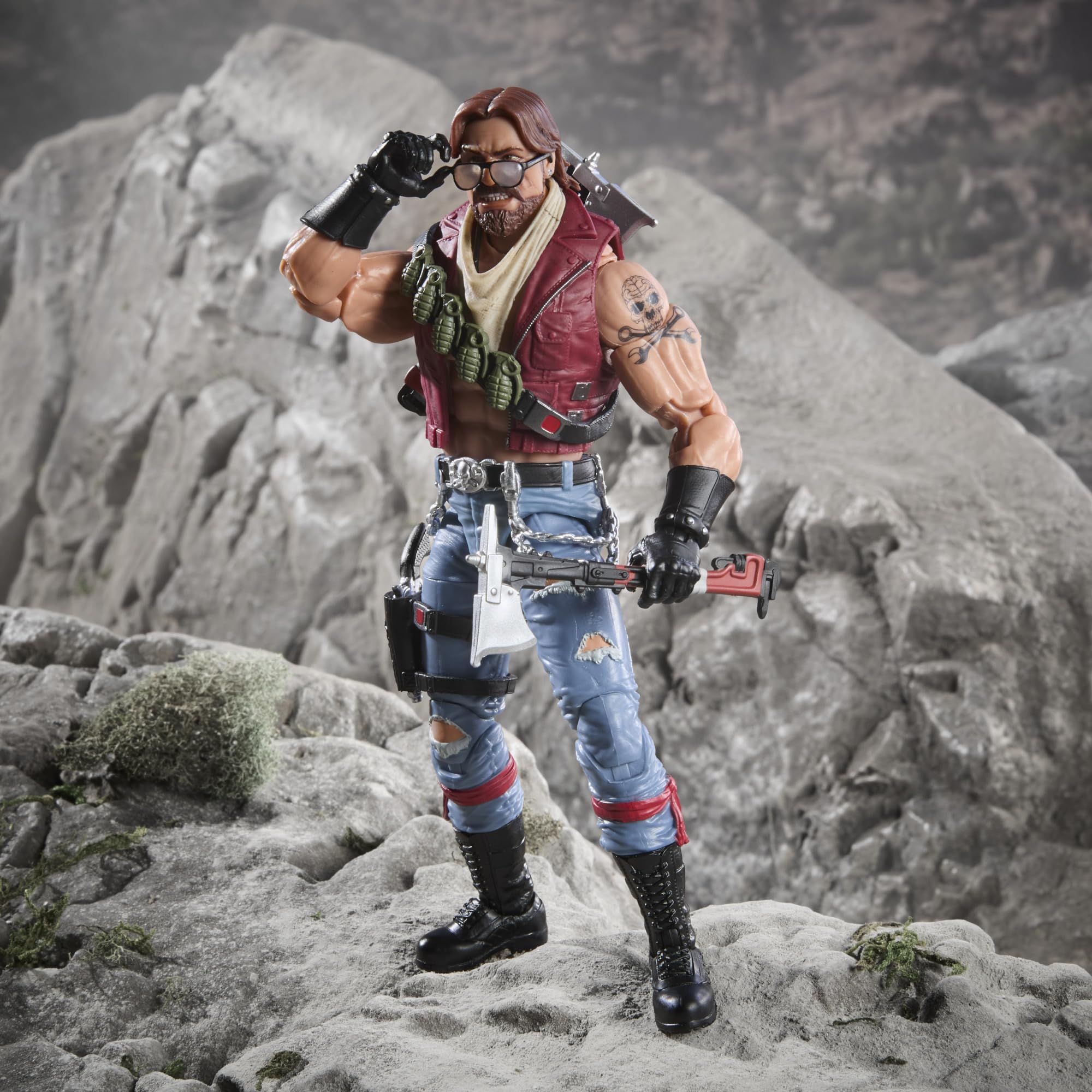 G.I. Joe Monkeywrench alternate masked face for role-play variety.