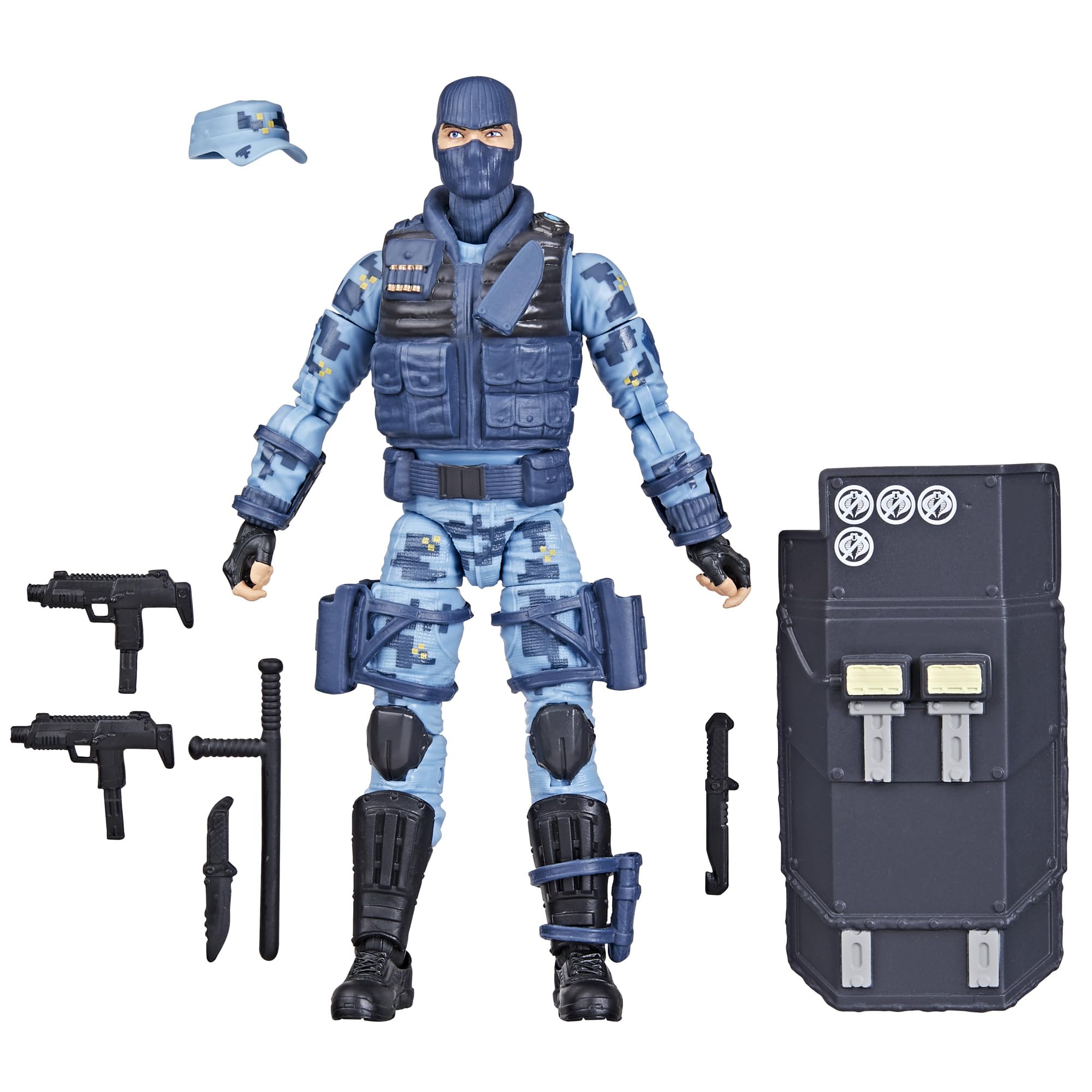G.I. Joe Classified Jason Shockwave Faria front view highlights premium detailing for display.