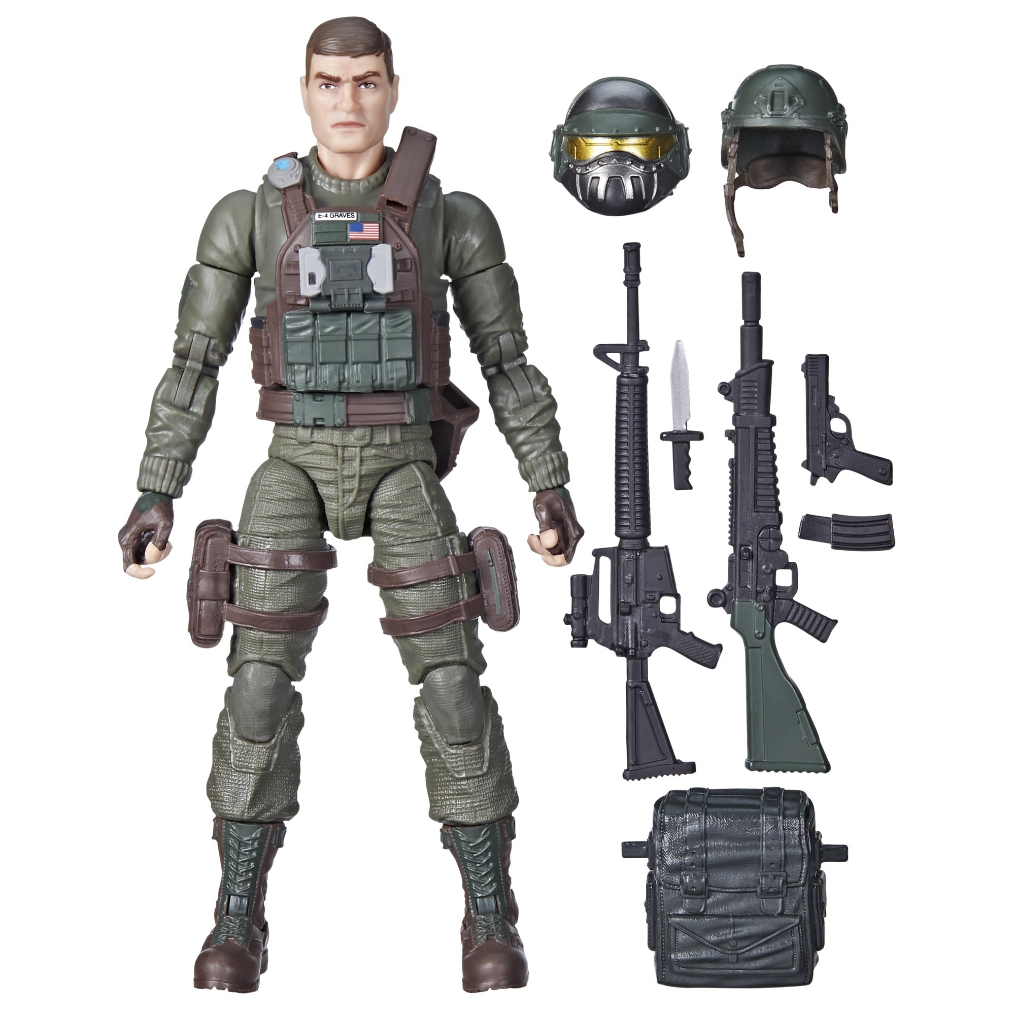 G.I. Joe Classified Robert Grunt Graves figure, front view, premium detailing for display