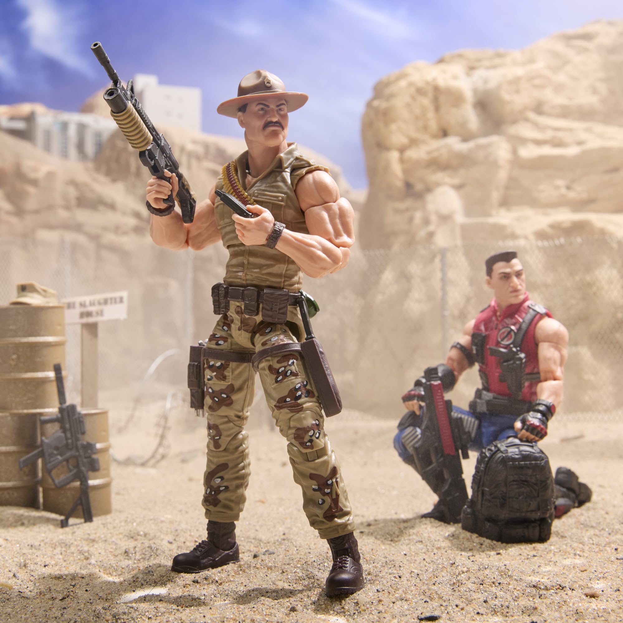 G.I. Joe Classified Sgt Slaughter alternate head supports varied battle-ready expressions.