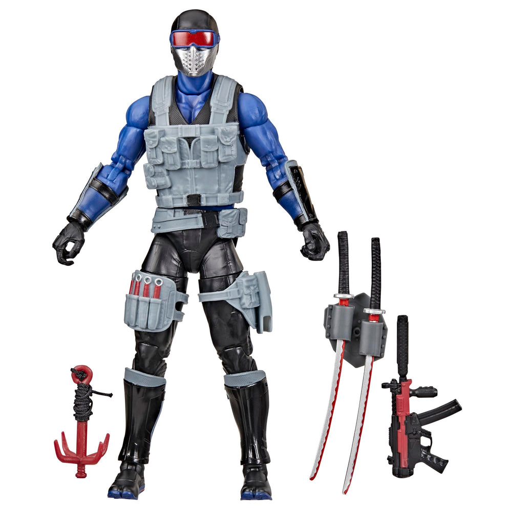 G.I. Joe Snake Eyes V4 front view with detailed armor for display.
